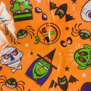 Monster Mash Halloween 16 Lunch Napkins 3-Ply Vintage 13” Design Ware